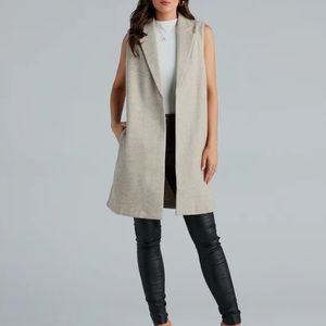 J. JILL Gray Open Vest